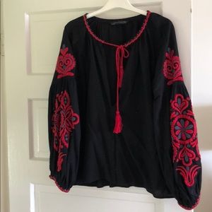 Zara Black and red blouse